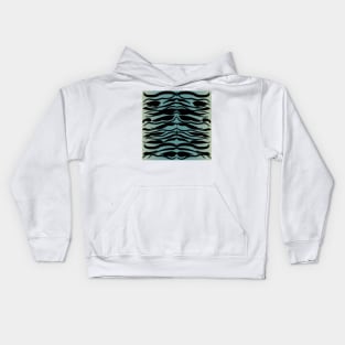 Tiger Skin Striped Pattern in Cerulean Blue Kids Hoodie